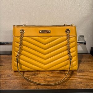 Michael Kors Yellow Chevron Shoulder Bag